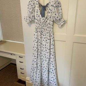 Sister Jane White and Blue Floral Midi Dress